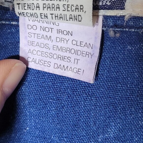 CZ Club Z Womens Blue Denim Animal Patchwork Studded Button up VTG 22 24 - Picture 6 of 12